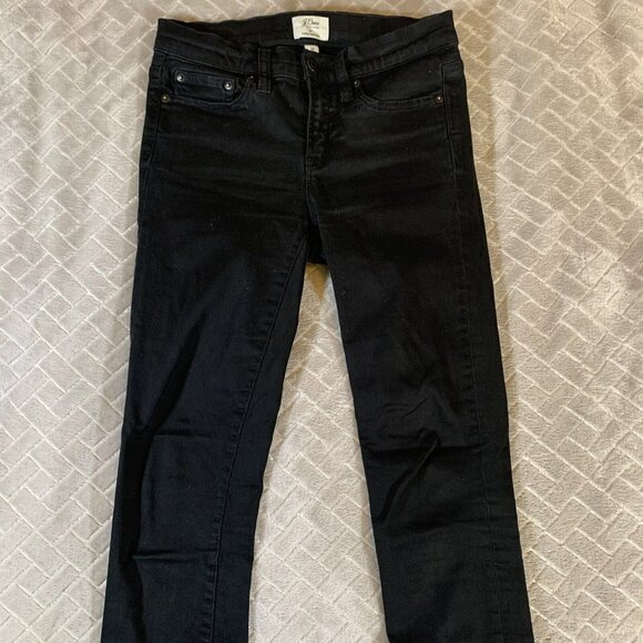 J Crew Womens 26 Denim Jeans Black Skinny Toothpick Stretch Low Rise Goth Grunge - Picture 3 of 11
